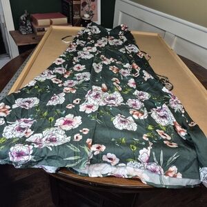 Somedays Lovin Floral Maxi Dress - Green and Pink